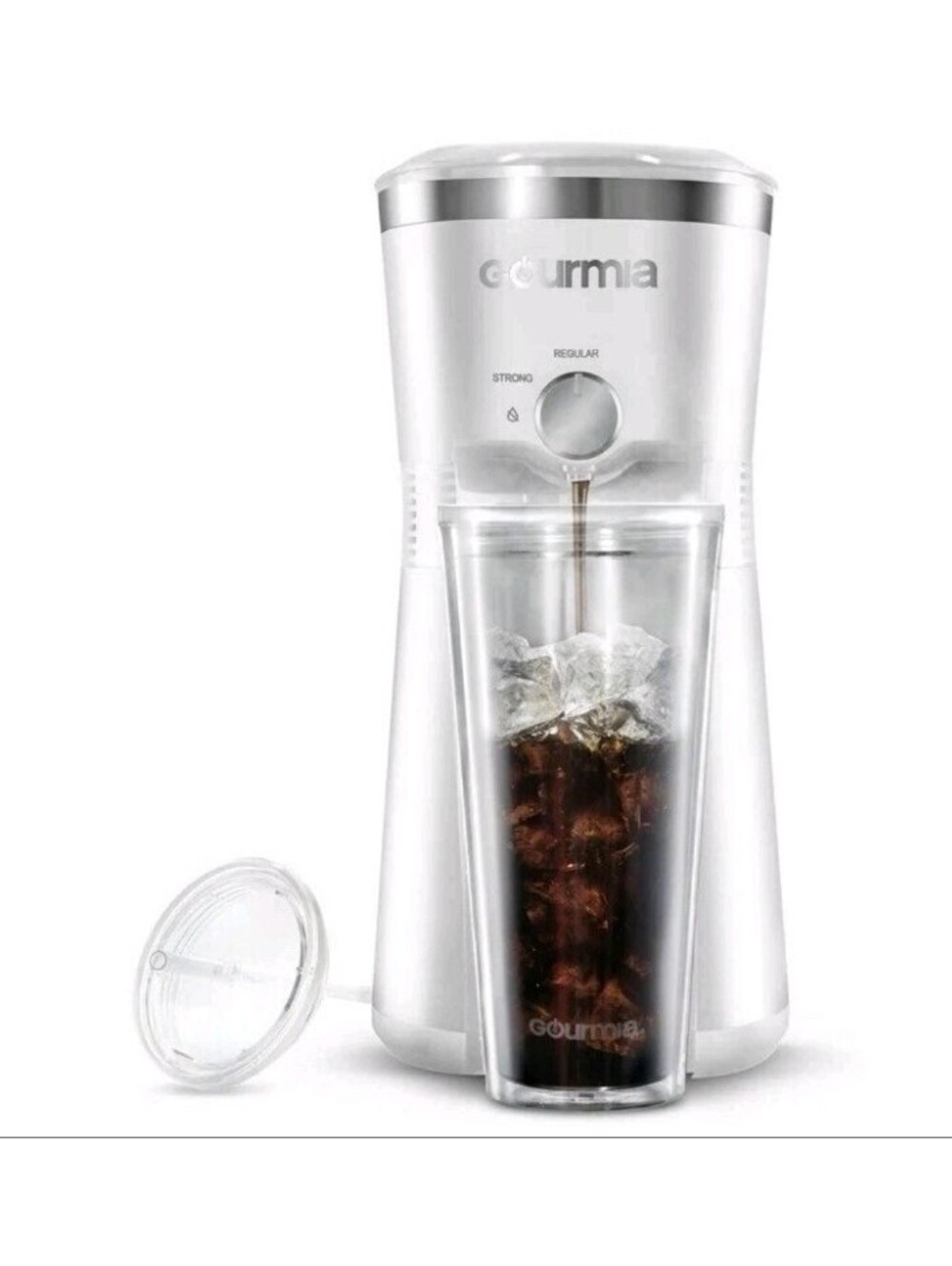Gourmia Iced Coffee Maker Shore With 25 Oz Reusable Tumbler NEW In Box